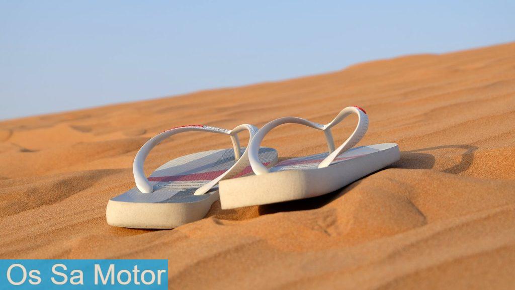Pair of White Flip-flops on Focus Photo